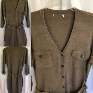 New York and Company Belted Sweater Dress
